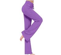 SPSMOKH Leggings de yoga para mujer, pantalones de yoga acampanados del Reino Unido, pantalones de cintura alta, pantalones de entrenamiento con cordón lateral, leggings de gimnasio, deportes, correr