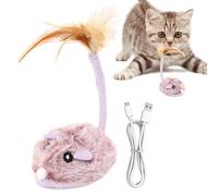 SPSMOKH Ratones interactivos de juguete para gatos en movimiento para gatos de interior, ratón falso de felpa suave, recargable por USB, para caza de gatos, regalo perfecto de cumpleaños de vacaciones