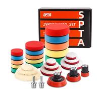 SPTA 29 pieza 25mm/50m/80mm Esponja Pulir para Coche, Adaptador Accesorio Taladro Pulidora Pulido Lana Kit con M14 Taladro Adaptador para Coche Encerado para el Coche Encerado Lijado