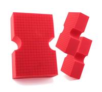 SPTA - Esponja de Lavado de Coche, Paquete de 3 esponjas Rojas Grandes, Esponja de Limpieza de Coche sin arañazos, Esponja Duradera de Corte Cruzado para Limpieza automática Multiusos de Superficies