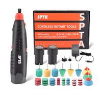 SPTA - Kit de herramientas giratorias inalámbricas, mini herramienta giratoria de 12 V con kit de accesorios de 40 piezas, herramientas giratorias eléctricas para pulir, cortar, lijar, taladrar y