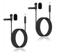 SPTSSWET Paquete de 2 micrófonos Lavalier para DJI Mic 2 transmisores, para Rode Wireless GO II 2/Wireless Pro, condensador omnidireccional con cable con clip para transmisión en vivo de YouTube, TRS