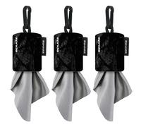 SPUDZ Classic - Toallas de microfibra de 6 x 6 pulgadas con bolsas de neopreno | Paños de limpieza de microfibra premium para portátiles, lentes, cámaras, pantallas y más | Stealth Shadow (paquete de