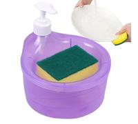 Spülmaschinenspender - 16,5 Cm Spülmittelspender Für Die Küche | Flüssigseifenspender Mit Großer Kapazität - 2-in-1-Spülmittelspender Mit, Spülmittelspender Und Schwammhalter Für Die Küchensp