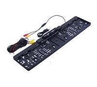 SPUFKGE Cámara De Visión Trasera con 4 Luces Infrarrojas Y Marco Matrícula Coche Parktronic Automático, Nocturna HD, Cámara, Marcha Atrás Cámara De Marcha Atrás Kit