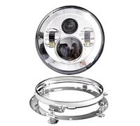 SPUFKGE Faro Delantero Motocicleta para Electra para Glide para Street para Road para Ultra/Faro LED 7 Pulgadas + Faros Antiniebla 4,5 con Anillo Montaje