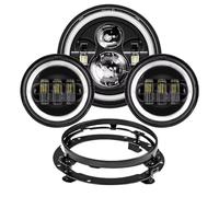 SPUFKGE Faro Delantero Motocicleta para Electra para Glide para Street para Road para Ultra/Faro LED 7 Pulgadas + Faros Antiniebla 4,5 con Anillo Montaje