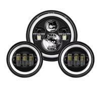 SPUFKGE Faro Delantero Motocicleta para Fat para Boy para Switchback para Heritage para Road para King LED De 7 Pulgadas + Luces Antiniebla 4,5 Anillo Montaje Soporte 7"