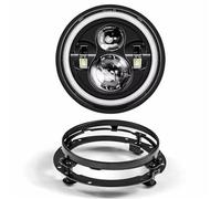 SPUFKGE Faro Delantero Motocicleta para Fat para Boy para Switchback para Heritage para Road para King LED De 7 Pulgadas + Luces Antiniebla 4,5 Anillo Montaje Soporte 7"