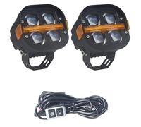 SPUFKGE Faro Delantero Motocicleta para R1200GS R1250GS F800 F850 F900/motocicleta SUV ATV UTV 4 "Foco Luz LED Trabajo Antiniebla Lámpara Conducción DRL Doble Color