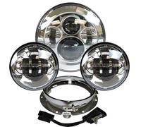SPUFKGE Faro Delantero Motocicleta para Touring para Electra para Glide para Road para King para Softail para Noche para Tren Faro Proyector LED De 7 "Luz Antiniebla Paso 4,5"
