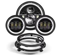 SPUFKGE Faro Delantero Motocicleta para Touring, para Electra para Glide para Road para King para Street para para Faro LED 7 Pulgadas + Faros Antiniebla 4,5