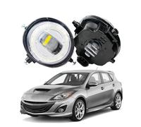 SPUFKGE Faros Trabajo 2 Piezas 30W H11 Luz Antiniebla LED Derecha + Izquierda Ojo De Ángel Luz Diurna DRL Para Mazda Para Velocidad 3 MPS 2010 2011 2012 2013 Lámpara Conjunto(With Angel Eye D)