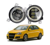 SPUFKGE Faros Trabajo 2 Piezas Luz Antiniebla LED Para Coche Ojo Ángel DRL Lámpara Circulación Diurna Decodificador Canbus Para VW Para Jetta A5 Mk5 (1K) 2005-2010 Lámpara Conjunto(Blanco)