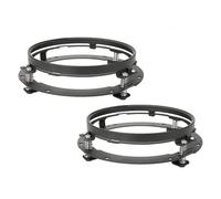 SPUFKGE Faros Trabajo 2x Faro Led De 7 Pulgadas Para Coche, Faro Alto/bajo H4 Con Ojos En Ángulo DRL Para Hummer, Todoterreno, Defender 4x4 Lámpara Conjunto(2piece Black Bracket)