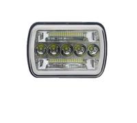 SPUFKGE Faros Trabajo Faros Delanteros Led Superbrillantes 5x7 Pulgadas, 7x6, 80000LM, Señal Giro Alta/baja, Punto E9 DRL Para Todoterreno, Accesorios 4x4 12V Y 24V Lámpara Conjunto(1 piece silver)