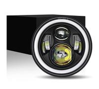 SPUFKGE Faros Trabajo Moto Car Led 7 Pulgadas Led Faro DRL H4 Hi-Lo Con Halo Angel Eyes Faro De Motocicleta Para Lada Para Niva 4X4 Para Jeep Para Todoterreno 12V 24V Lámpara Conjunto(1piece)
