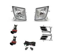 SPUFKGE Faros Trabajo Para Mazda 6 Para Atenza 2008 2009 2010 2011 2012 Luces Antiniebla LED Faro Halógeno Lámpara Antiniebla Cubierta Cromada Parrilla Bisel Marco Lámpara Conjunto(1 set LED)