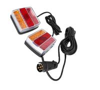 SPUFKGE Faros Traseros Luz Trasera Luces De Señal Giro Traseras Lámpara Placa Matrícula Para Camión RV 1 Juego 10m Enchufe 7 Pines 12V 16 Led Kit Luces Remolque