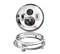 SPUFKGE Motocicleta Faro Kit Faro Delantero LED De 7" Con Proyector Y 4 Luces Cruce 1/2 Para Touring, Electra Glide, Color Negro(Chrome NO DRL)