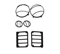 SPUFKGE Pilotos Traseros Remolque Cubiertas para Faros Delanteros Coche, Cubierta Protectora para Señal Giro Y Luz Trasera para Jeep para Wrangler JK 2007-2017 Luz Trasera del Coche(Combo)