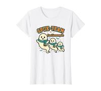 SPUK-Team Familienausgabe Humor Fantasmal Anuncio Espeluznante Camiseta gráfica económica, Mujer, Blanco, XS