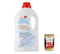 Spuma di Sciampagna Detersivo Lavatrice Bianco Puro, Detersivo Líquido Detersivo, Detersivo Líquido Detersivo, 27 lavados, 1215 ml + Italian Gourmet Polpa 400 g