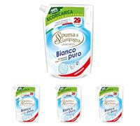 Spuma Di Sciampagna Ecorecarga - Detergente para lavadora blanco puro, 29 lavados - 1305 ml (Paquete de 4)
