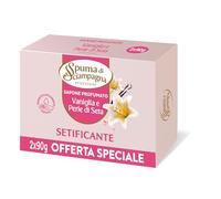 SPUMA DI SCIAMPAGNA SAPONETTA SETIFICANTE PERLA DI SETA E VANIGLIA 2 PEZZI DA 90 grammi