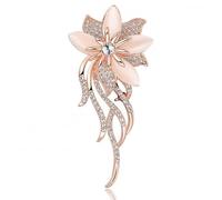 Spunklad Elegante broche floral para mujer con diamantes de imitación para ramo de boda, ramillete para vestido, abrigo, accesorios