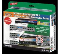 Spur N - Kato Set Chicago Metra Lok + 3 Carros