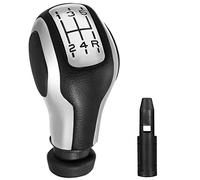 Spurtar Cuero Pomos de Palanca de Cambios 5 Velocidades Manual Palanca de velocidad del coche para Peugeot 206 207 208 306 307 308 1007 3008 para Citroen C1 C2 C3 C4 con Adaptador