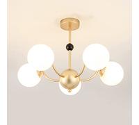 Sputnik Chandelier, Glass LED Chandelier Metal Nordic Hanging Lamp Living Room Dining Indoor Gold Iron LED Pendant Lamp Decor Lighting