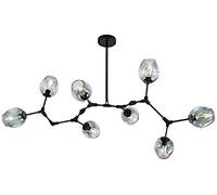 Sputnik Molecules Chandeliers, E27 Vintage Industrial Branches Adjustable Chandelier Lighting with Handblown Glass Globe Lampshade-Gold-5 Lights Smoke Gray,Size Name:Transparent