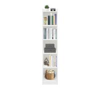 spuwlqot 5 Niveles Estantería de Madero Estante de Piso Estante de Esquina Estrecho 30 * 24 * 152cm Blanco
