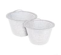 SPX1070E - Juego de 2 cestas de skimmer de piscina con peso, trampa de escombros resistente para Hayward para pentair, atrapador de hojas de plástico ABS de 8 pulgadas de diámetro superior, blanco y