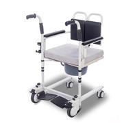 SPXMQSS Gruas para Personas Mayores, Silla de Ruedas Minusvalidos, Asiento Dividido 180°, Silla de Ruedas Manual Silla De Baño con Inodoro