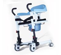 SPXMQSS Gruas para Personas Mayores, Silla Ruedas Baño, Andadores para Personas Mayores Silla de Transporte 4 en 1, Silla De Transferencia Portátil