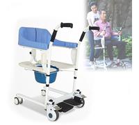 SPXMQSS Gruas para Personas Mayores, Silla Ruedas, Silla de WC con Ruedas Portátil, Discapacitados Multifunción Regulable en Altura Elevador Silla