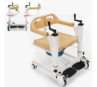 SPXMQSS Gruas para Personas Mayores, Sillas de Rueda, Silla Transferencia Ancianos, Baño Sillas De Ruedas, Asiento Dividido de 180° Sillas de Ruedas de Transporte