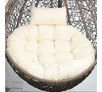 SPXMQSS Silla Colgante CojíN, CojíN Asiento SillóN Colgante FáCil De Quitar, CojíN para Silla Mimbre Redonda con Correas para Interior Exterior JardíN Patio Playa (Beige)
