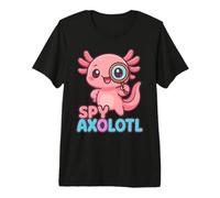 Spy Axolotl Kawaii Pink Detective Secret Agent Disfraz Niña Camiseta Premium