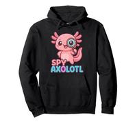 Spy Axolotl Kawaii Pink Detective Secret Agent Disfraz Niña Sudadera con Capucha