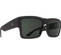 SPY+ - Cyrus, Black Soft Matte, Happy Gray Green Polar, Medium-Large, Sunglasses, Unisex, Adult