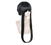 Spy Family Yor Forger Cosplay Wigs Black Color Long Straight Braided Woman Wigs Synthetic Hair Heat Resistant