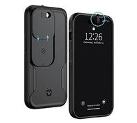 Spy-Fy Funda para iPhone 14 Pro MAX con Cubierta Frontal y Trasera para cámara corredera | Protege tu privacidad | Protección contra caídas de 2 Metros | Negro Mate | Funda para cámara iPhone