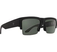 Spy Optic Cyrus 50/50, gafas de sol semirimetrables cuadradas, lentes de color y contraste, negro mate suave - lentes polarizadas Happy Gray Green