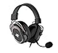 SPYCO - Auriculares Gaming | Audio 7.1 | Controlador de Audio 50mm | Micrófono Omnidireccional | Plegables y Ligeros | Amplia Compatibilidad | Conector Jack 3.5mm, Negro/Plata, 50mm, Cuero sintético