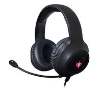 SPYCO - Auriculares Gaming Impulse HE-121 | Audio 50mm | Micrófono Omnidireccional | RGB | Jack 3.5mm y USB | Compatible PS4/Xbox One/Nintendo Switch | Negro, 50 mm, Cuero sintético