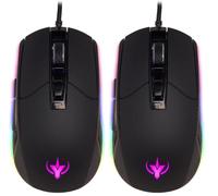 SPYCO - Ratón Gaming Ergonómico | 7200 dpi Precisión | Luz RGB 6 Efectos | 7 Botones Programables | Alambre Trenzado 1.6m | Tapete Rato Compatible, RGB, 7200 dpi (Paquete de 2)